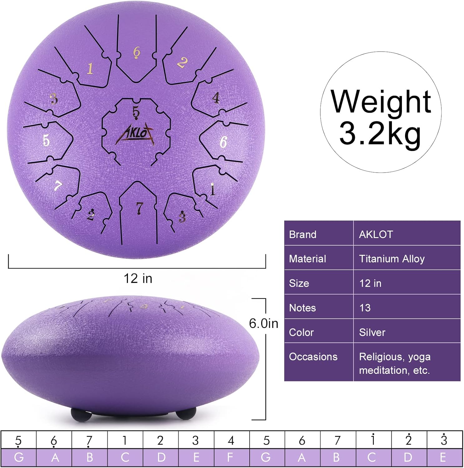 12 Inches Steel Tongue Drum