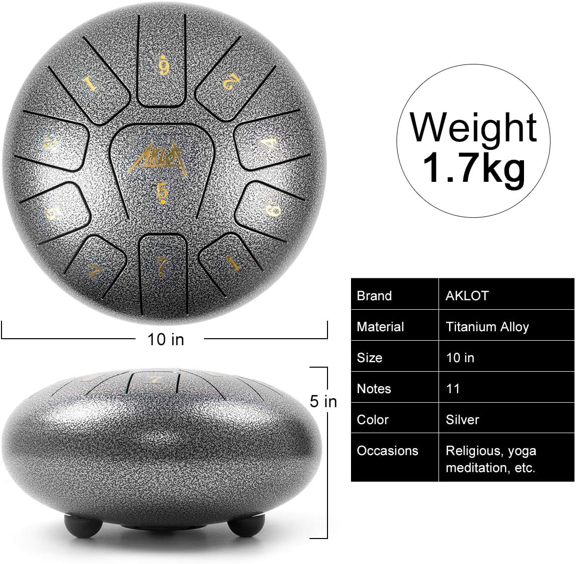 10 Inches Steel Tongue Drum