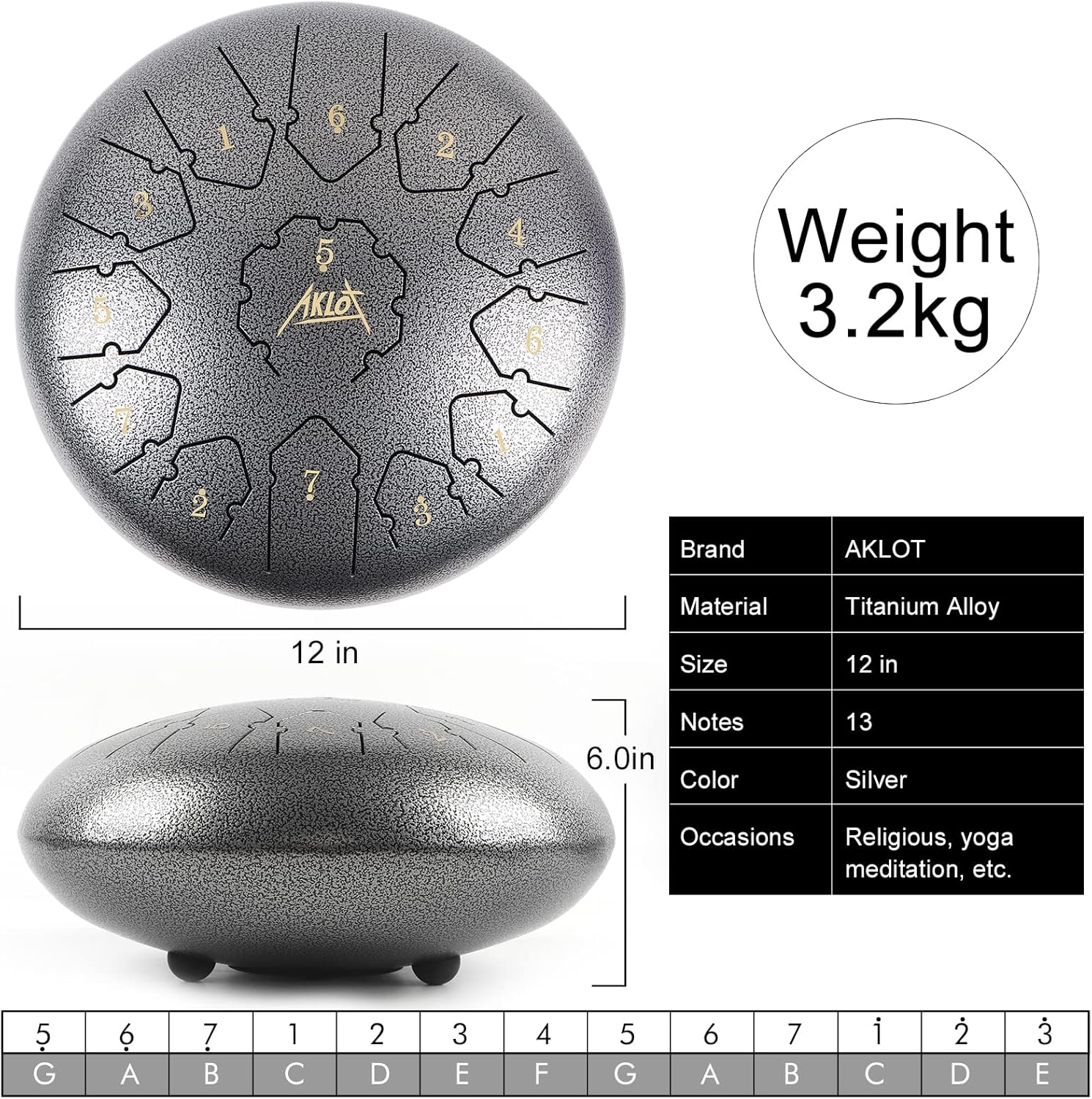 12 Inches Steel Tongue Drum