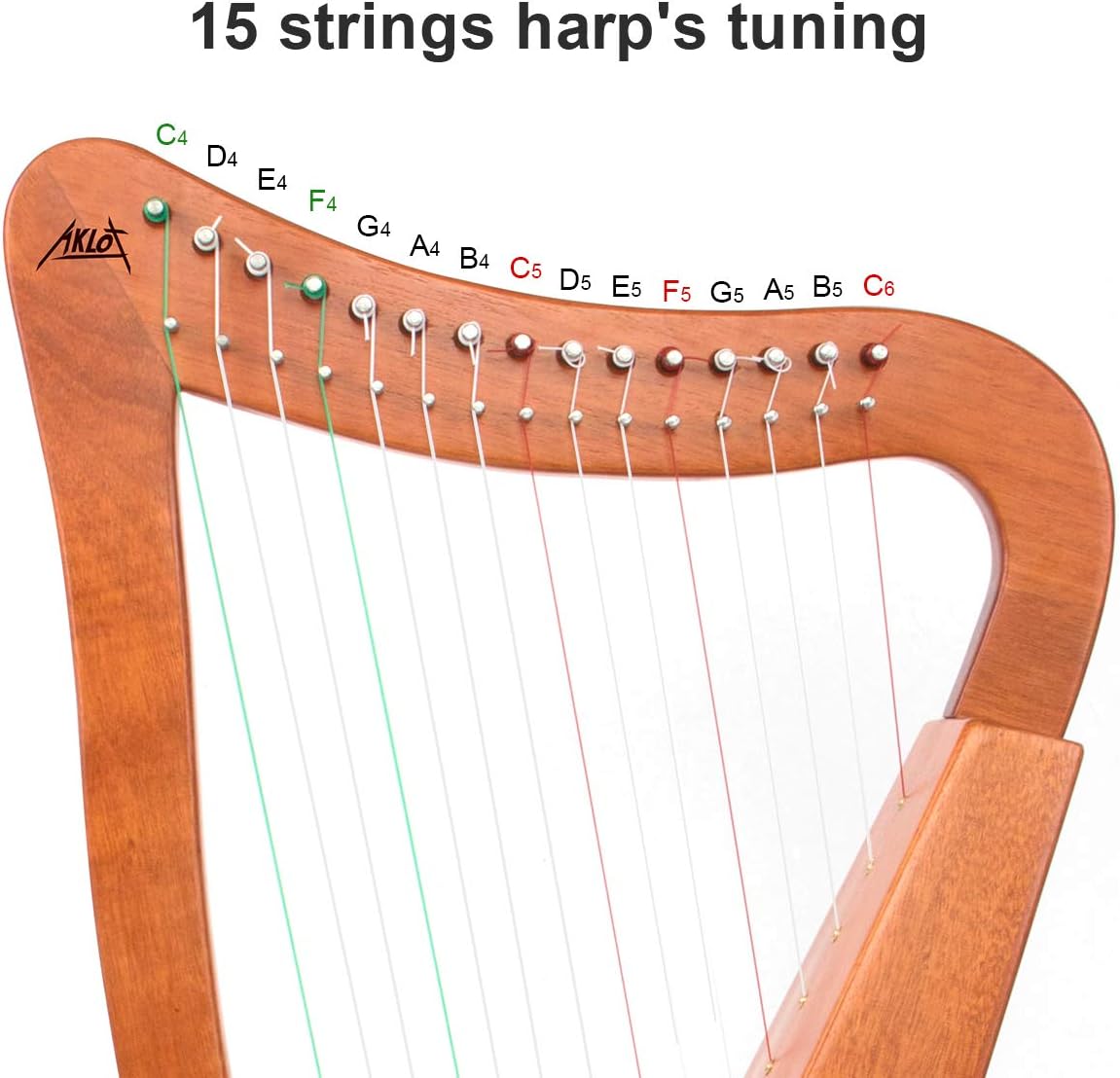 Harp 15 strings Mahogany