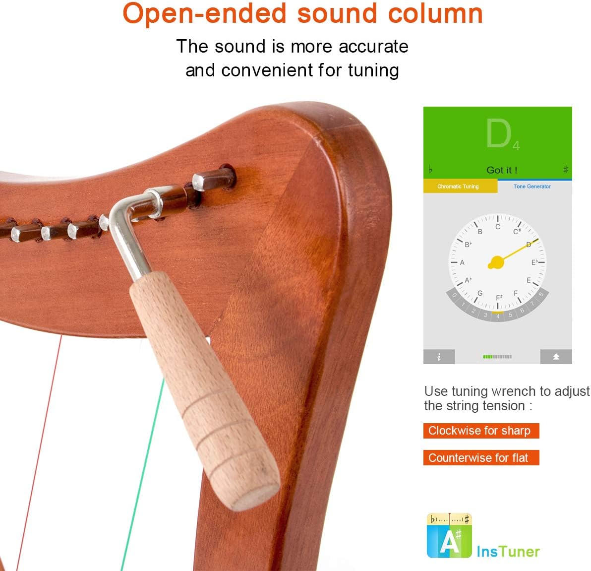 Harp 15 strings Mahogany