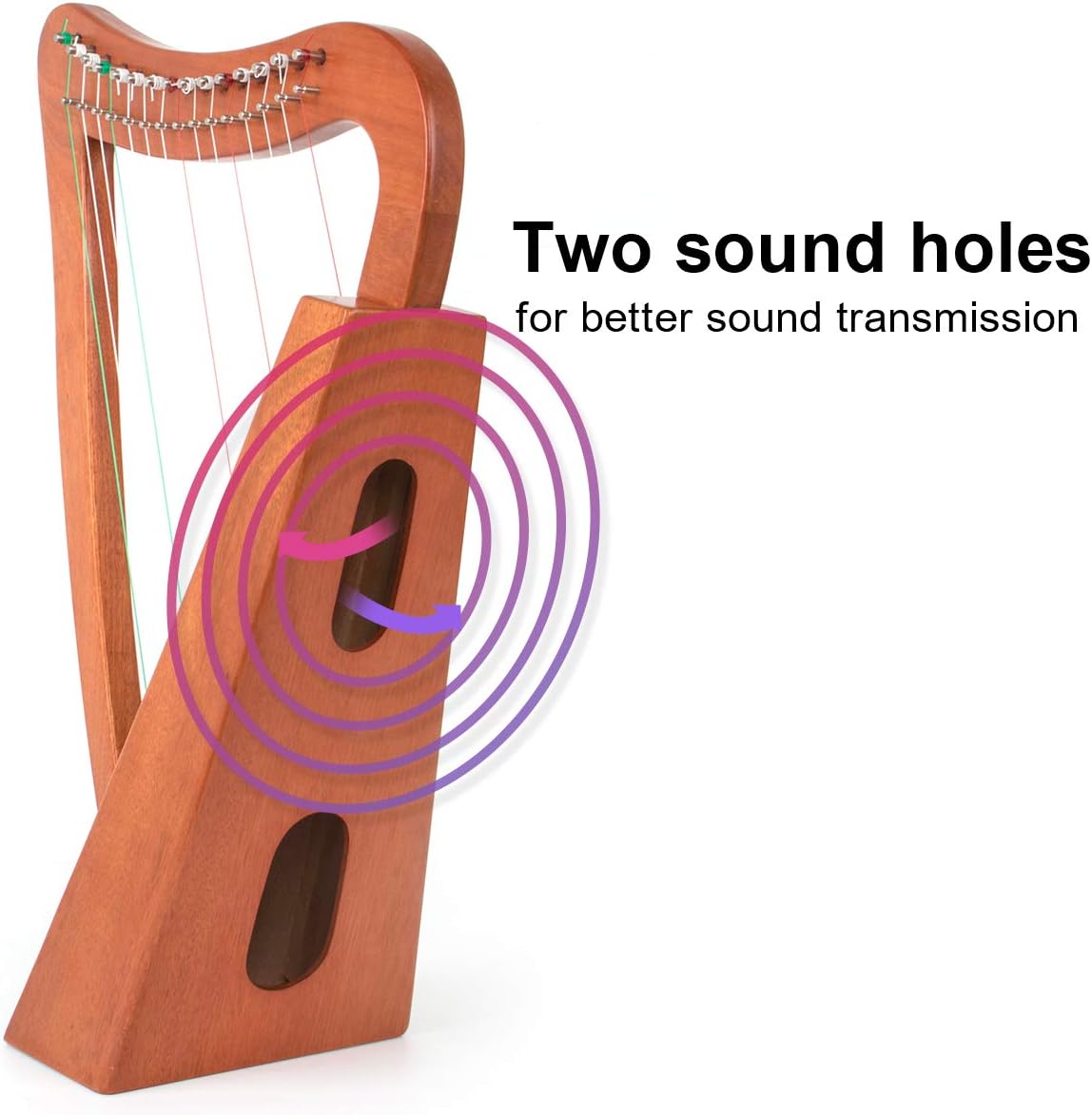Harp 15 strings Mahogany
