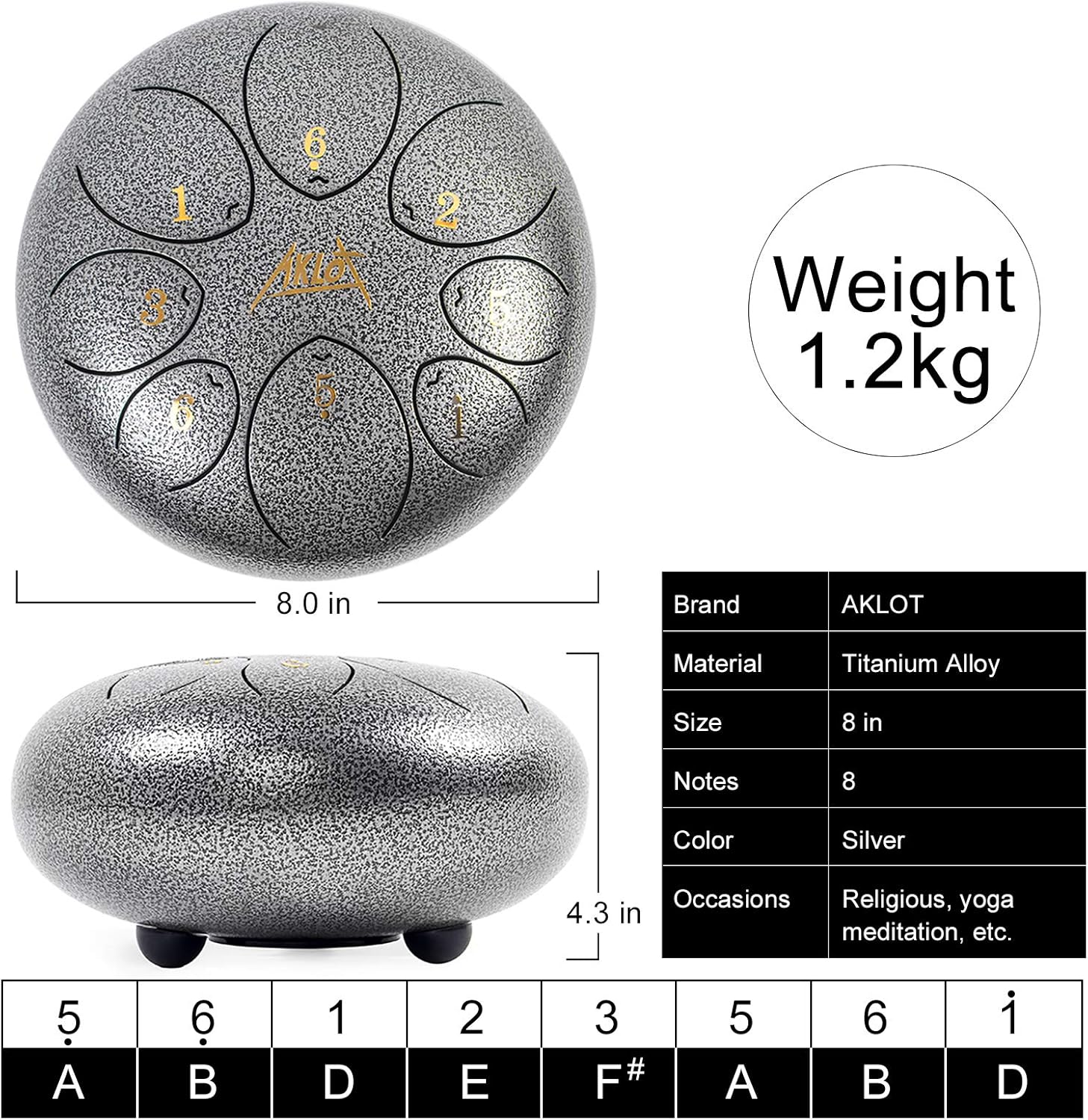 8 Inches Steel Tongue Drum