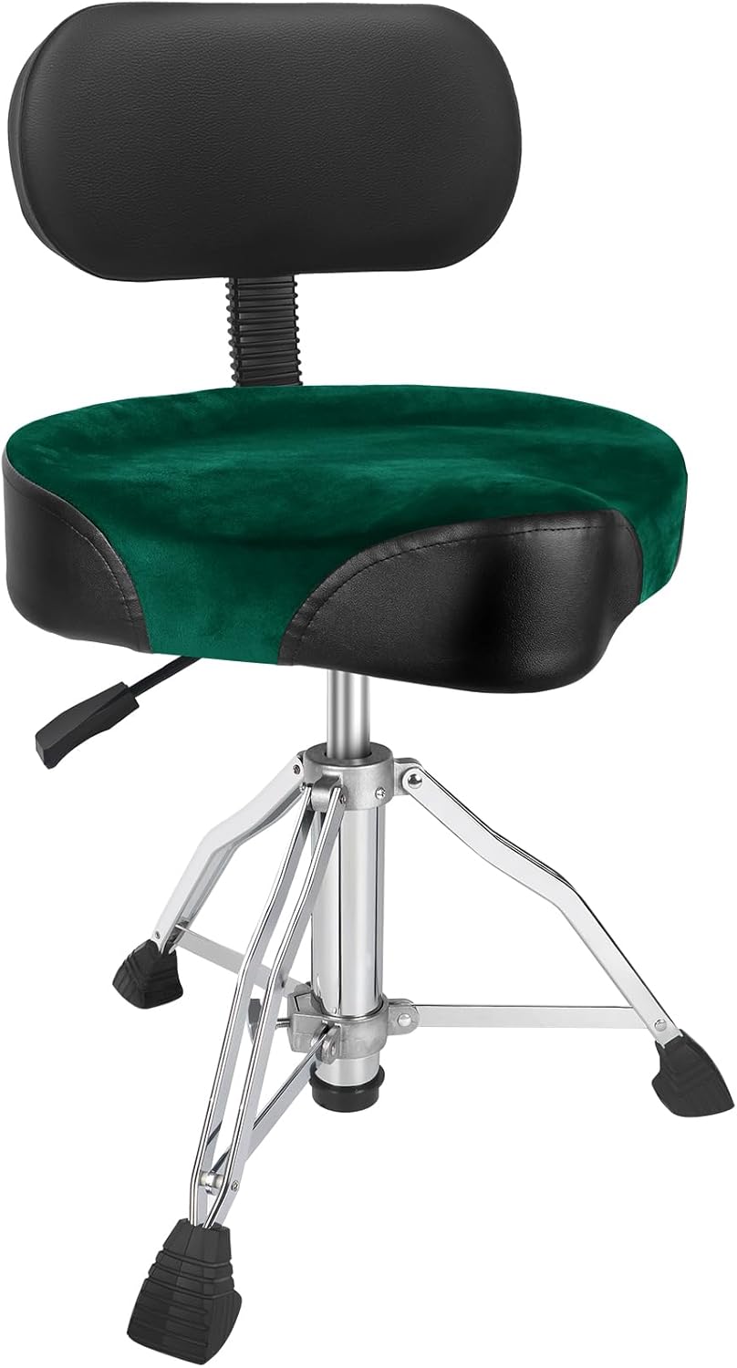 Green With Backrest Saddle Drum Throne