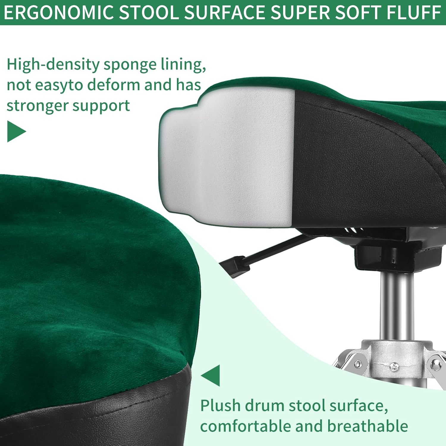 Green With Backrest Saddle Drum Throne