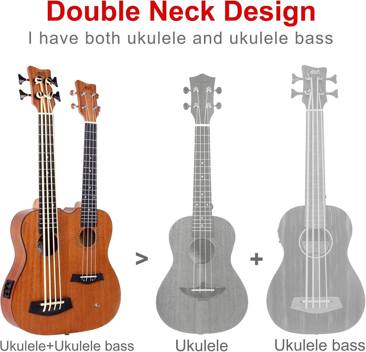 Ukulele Double Necks Bass
