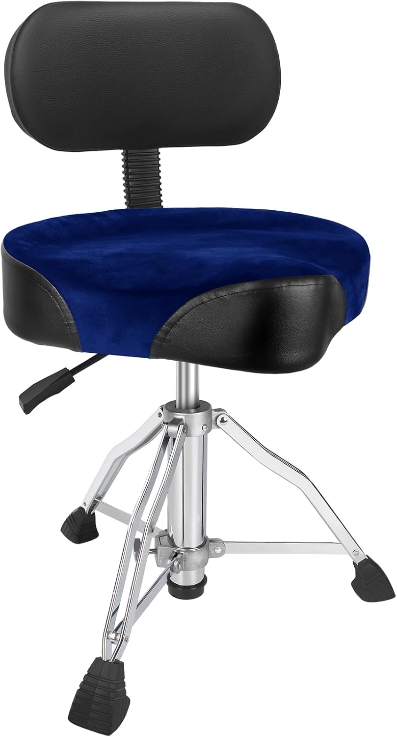 Blue With Backrest Drum Throne