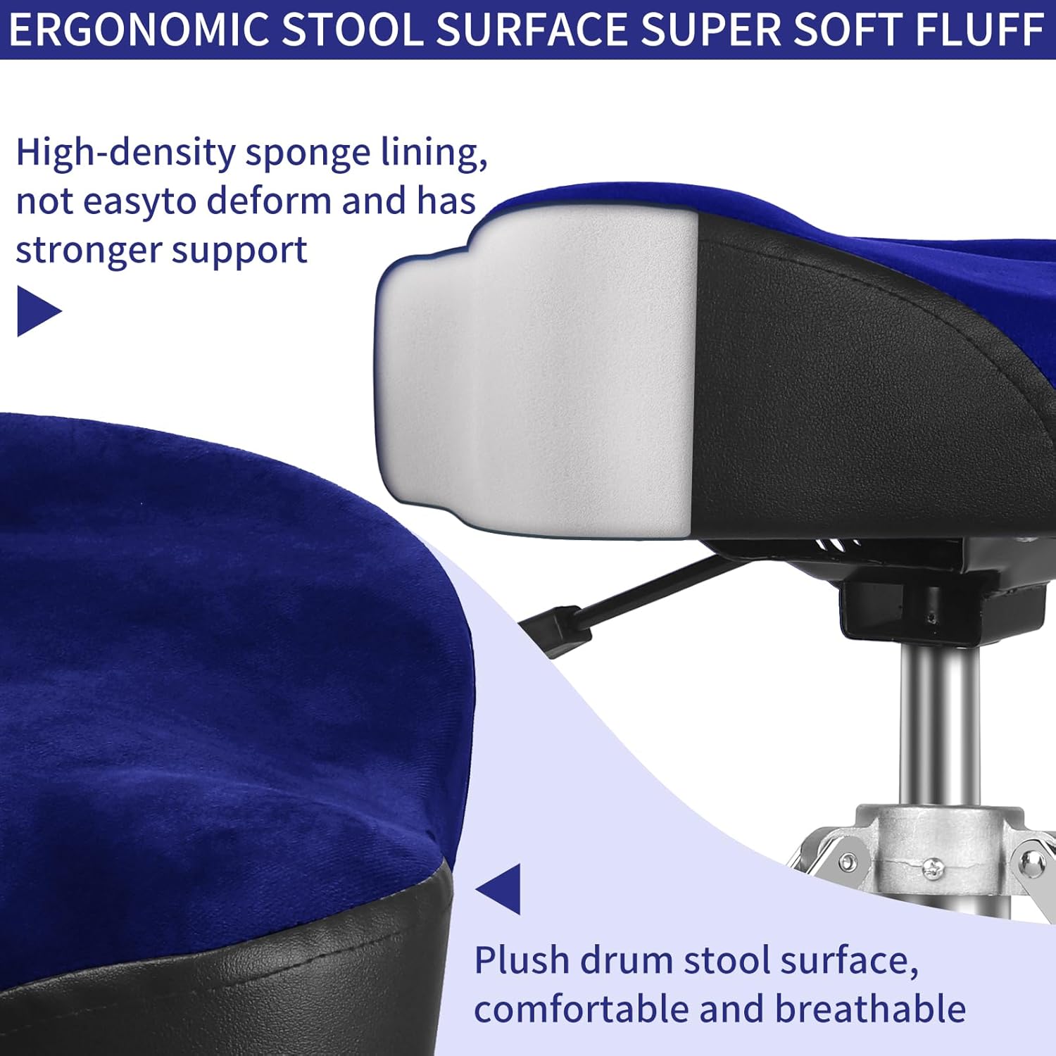 Blue With Backrest Drum Throne