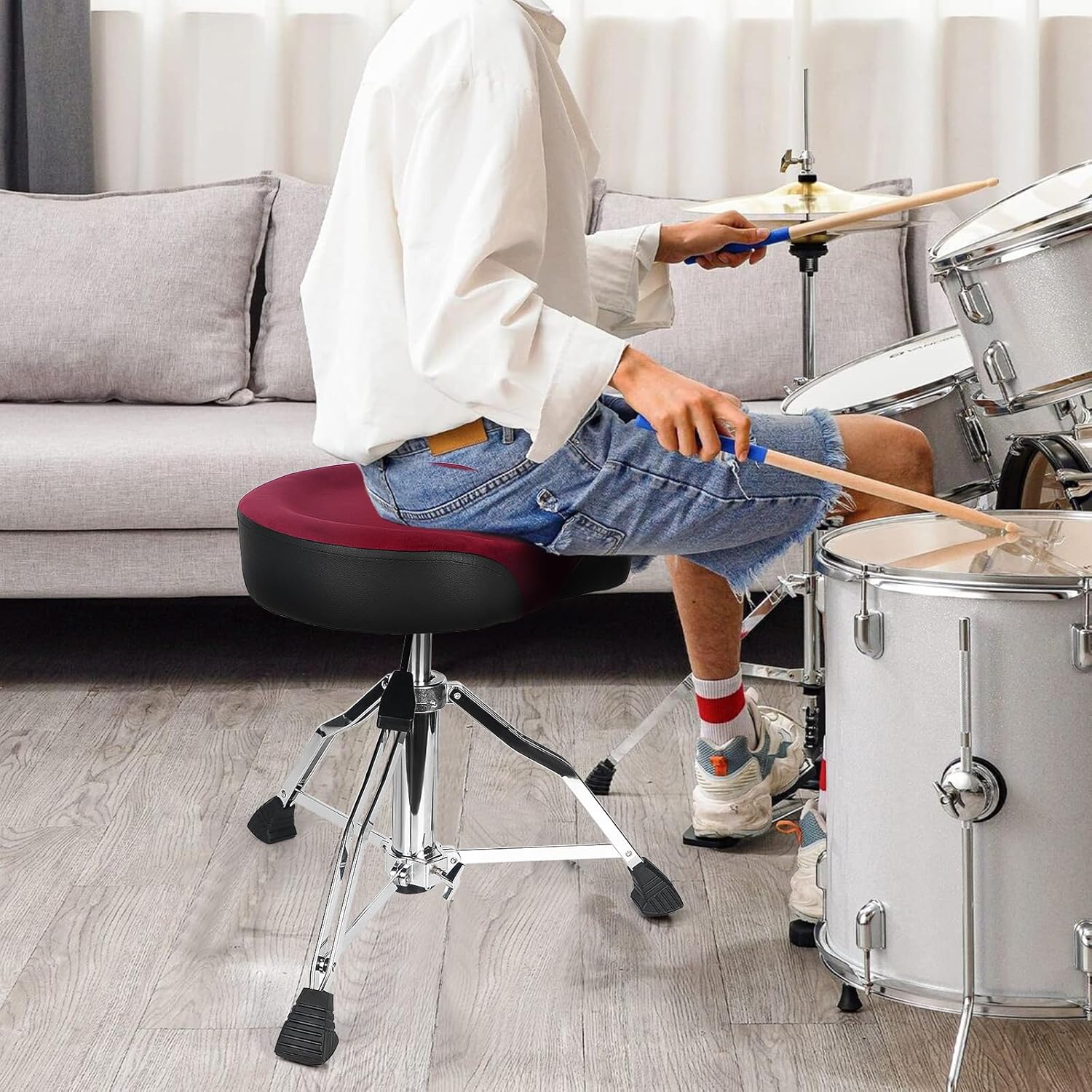 Red Brown Drum Throne