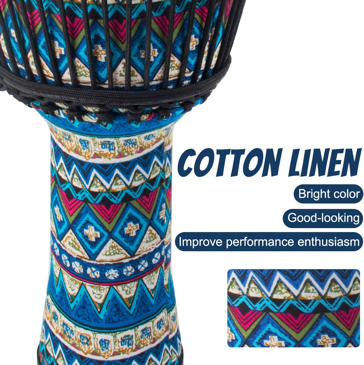 10'' Blue Cloth Djembe Drum