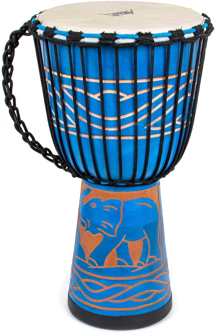 9.5'' Hand-Painted Blue Djembe Drum