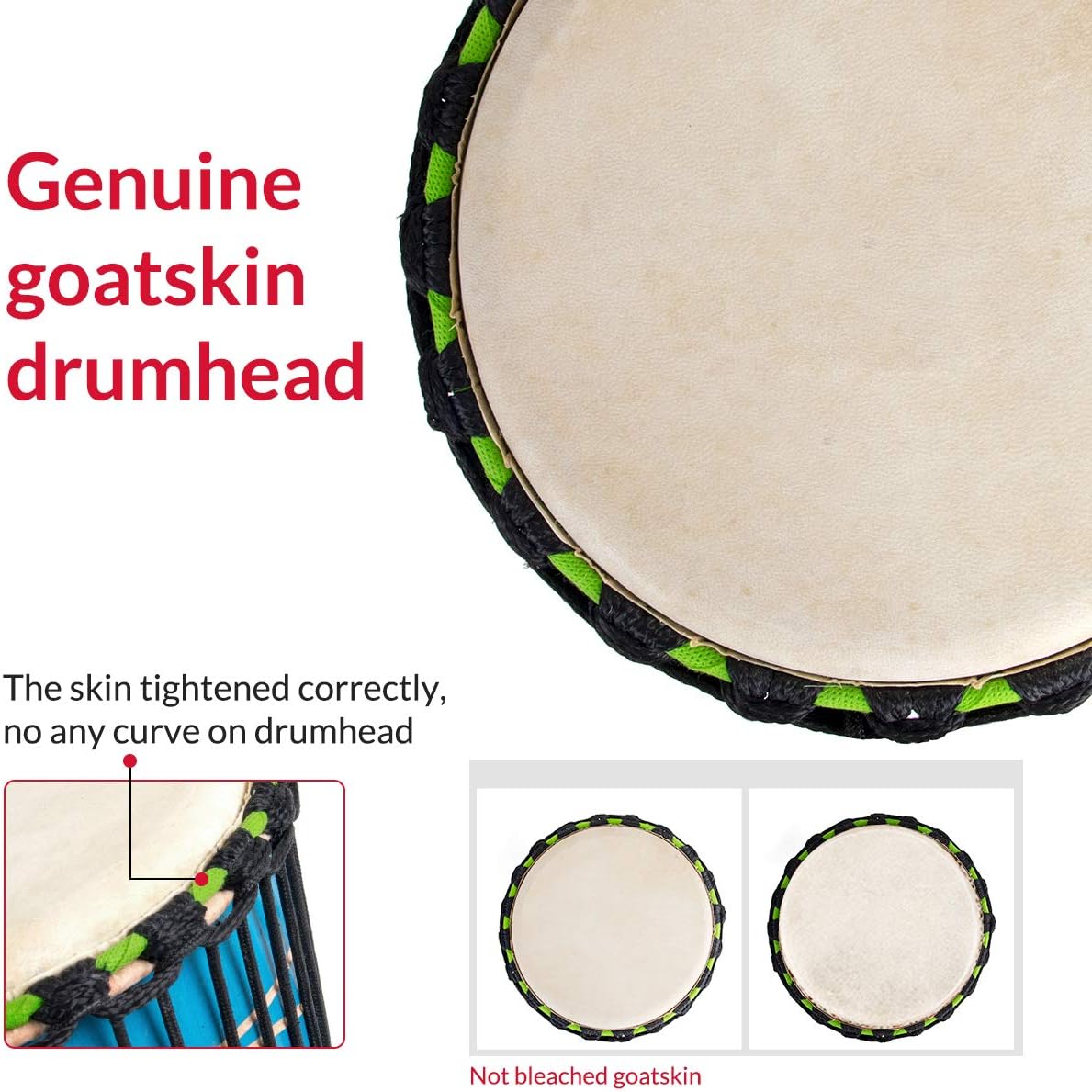 9.5'' Hand-Painted Blue Djembe Drum