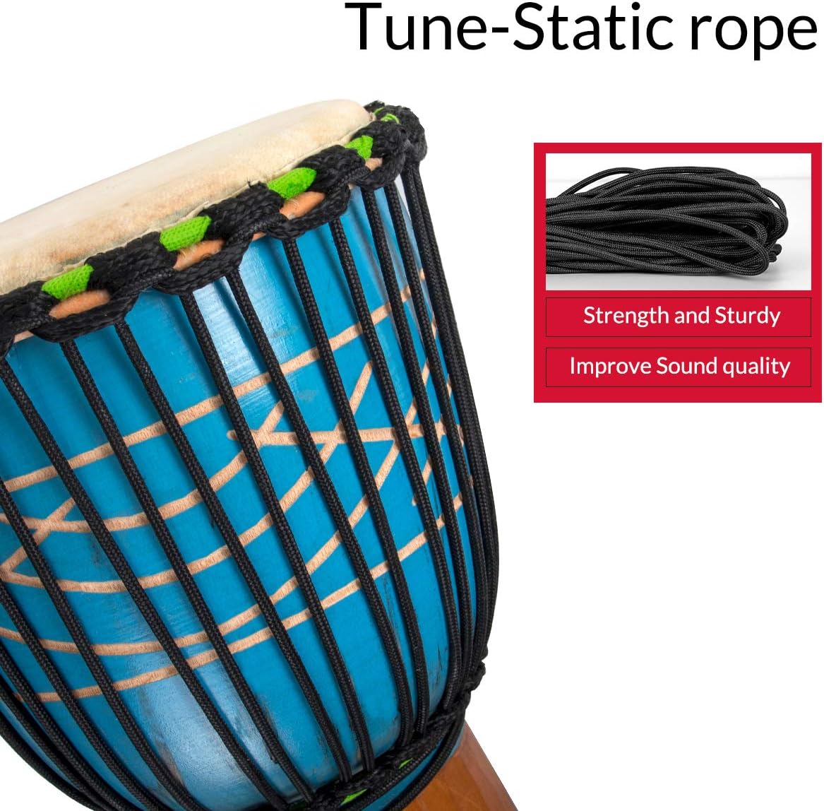 9.5'' Hand-Painted Blue Djembe Drum
