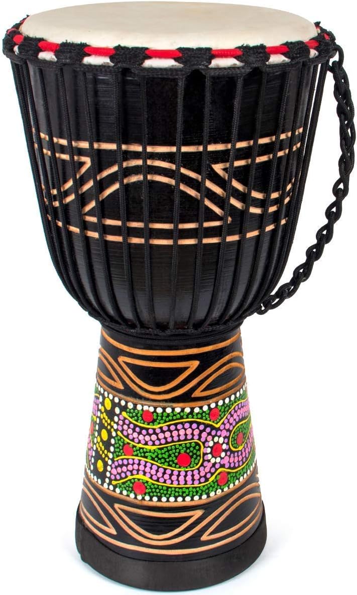 9.5'' Hand-Painted Black Djembe Drum