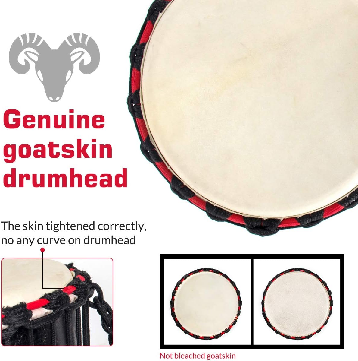 9.5'' Hand-Painted Black Djembe Drum