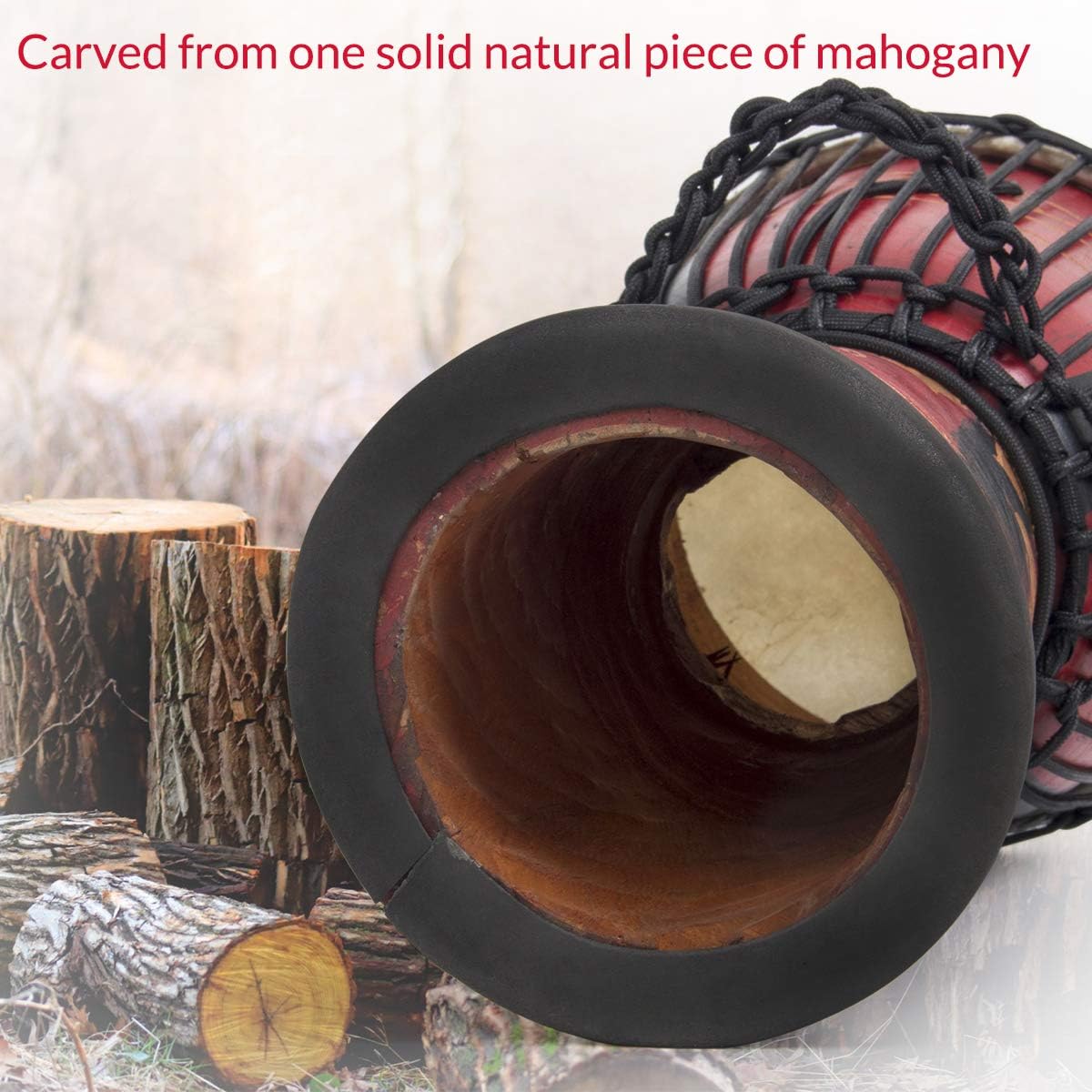 9.5'' Hand-Painted Red Djembe Drum