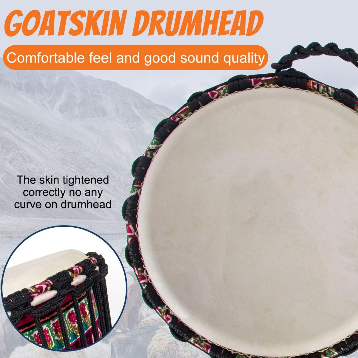 10'' Red Cloth Djembe Drum