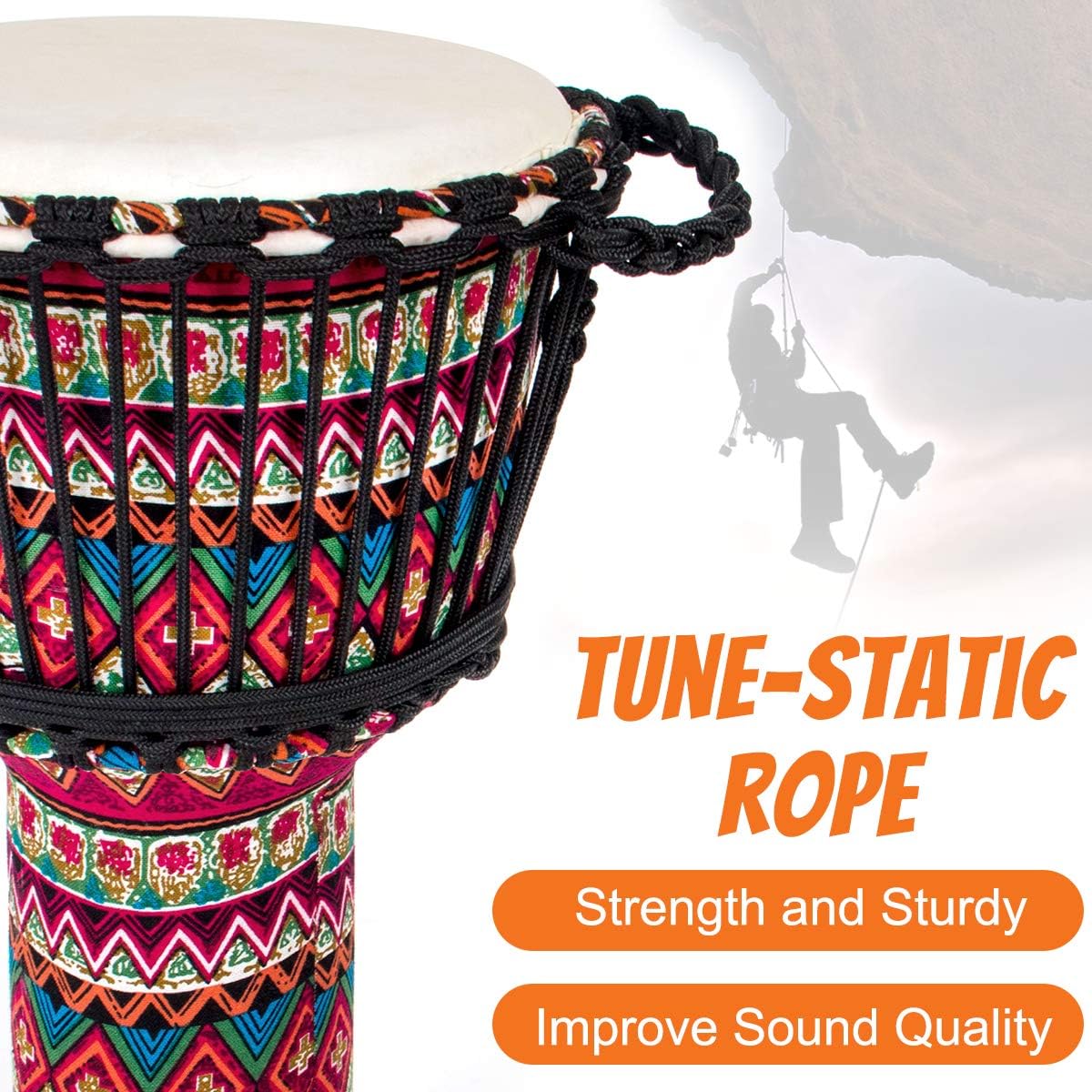 10'' Red Cloth Djembe Drum