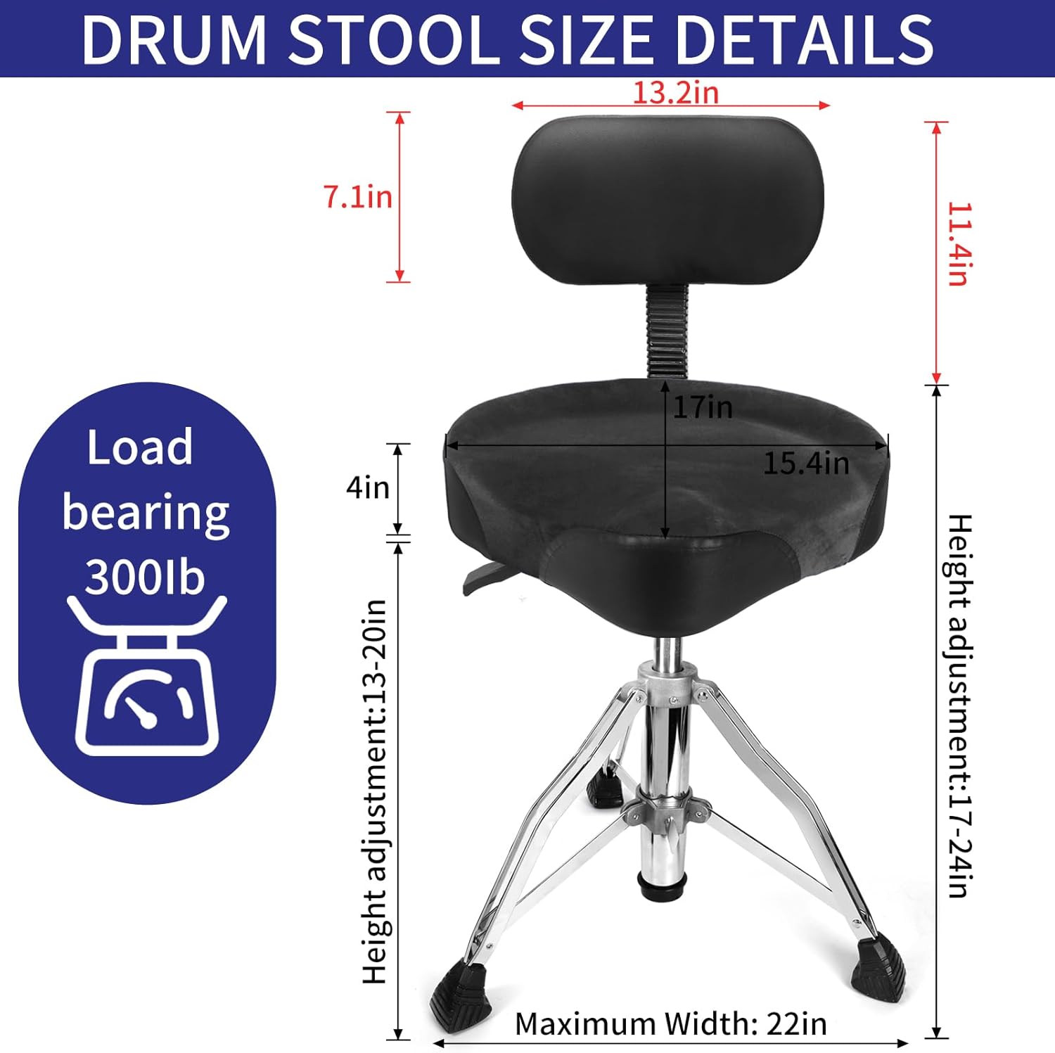 Grey With Backrest Drum Throne