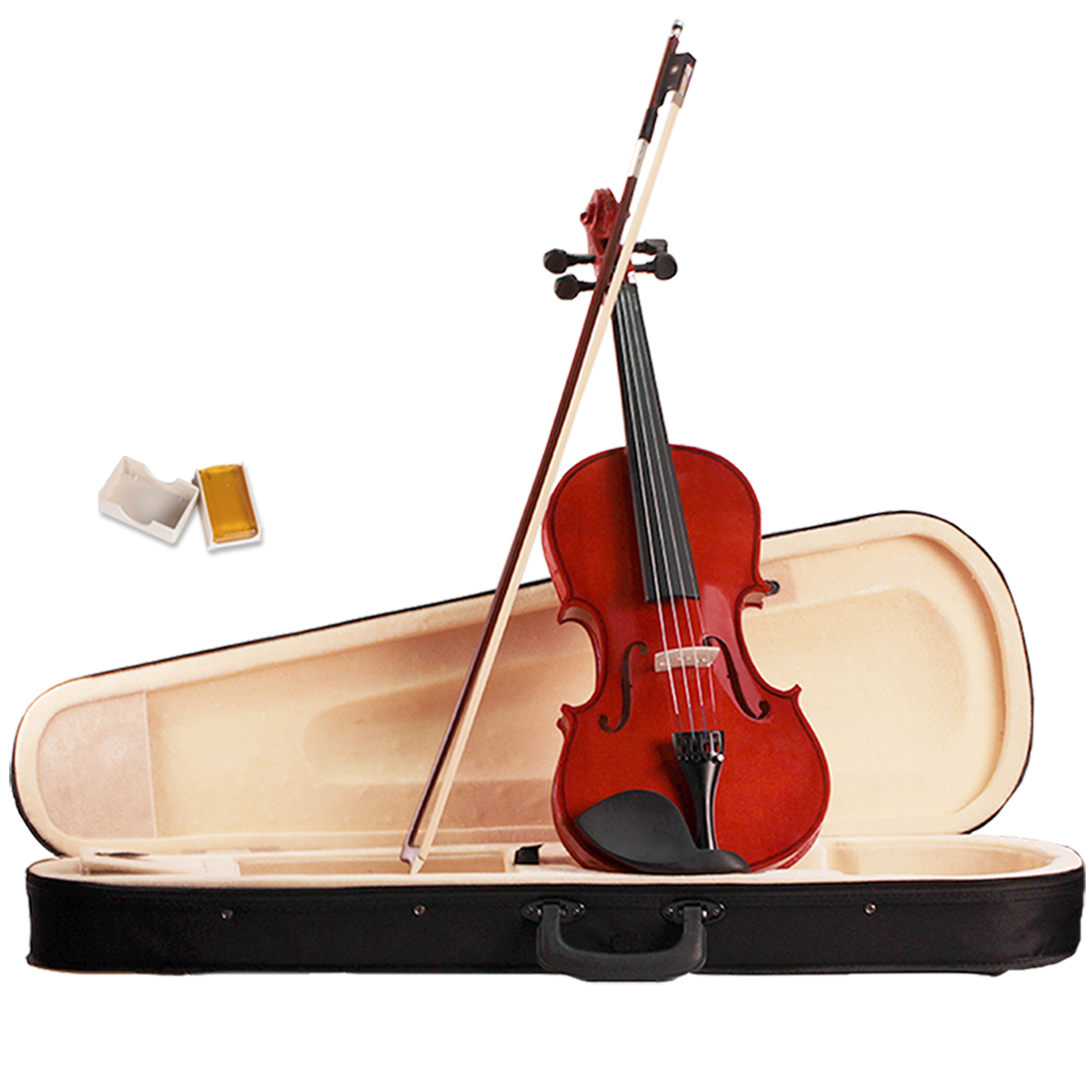 Violin 4/4 Full Size Natural Acoustic Fiddle with Case Bow Rosin Wood Musical Instruments