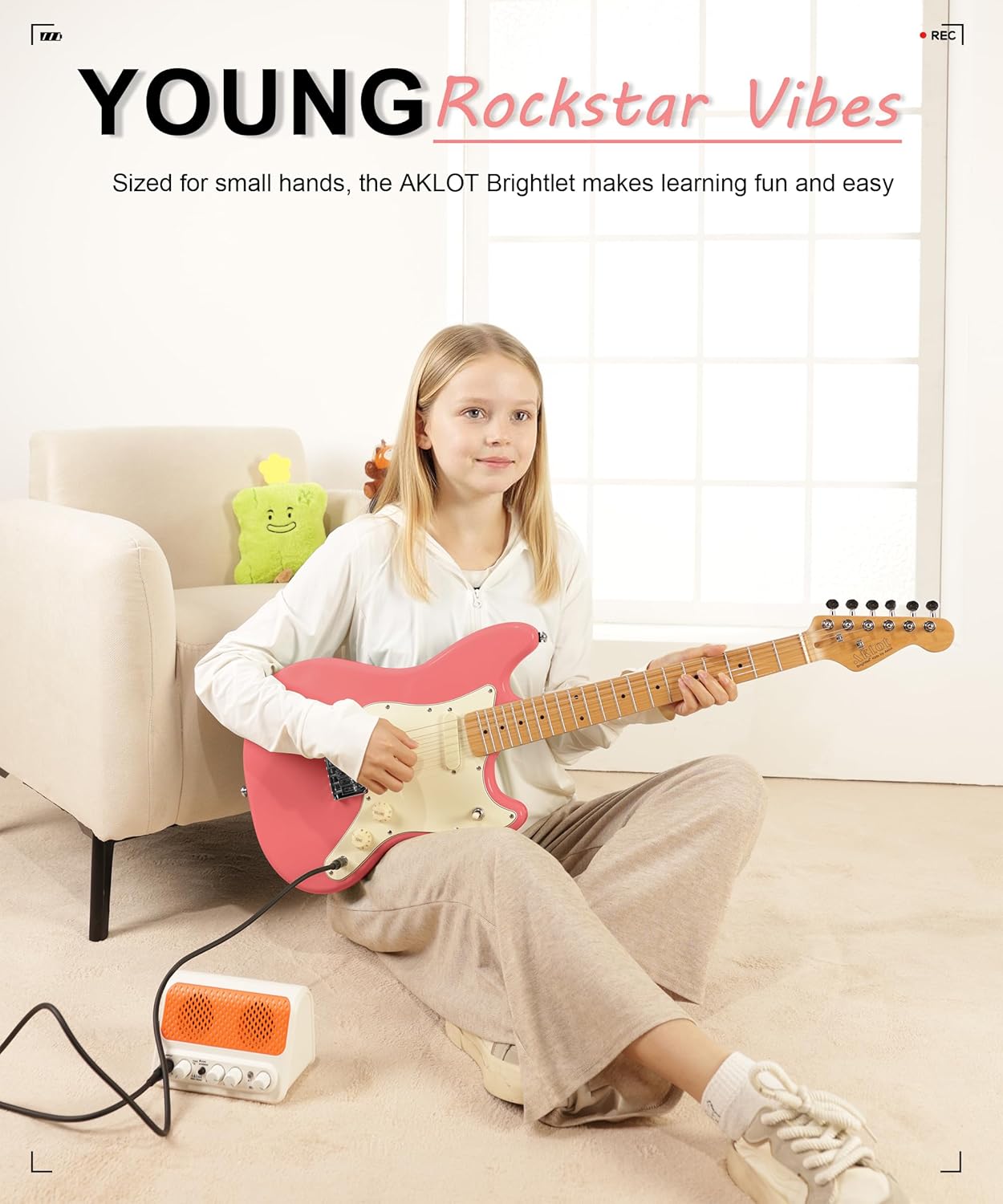 Kids Electric Guitar - Pink