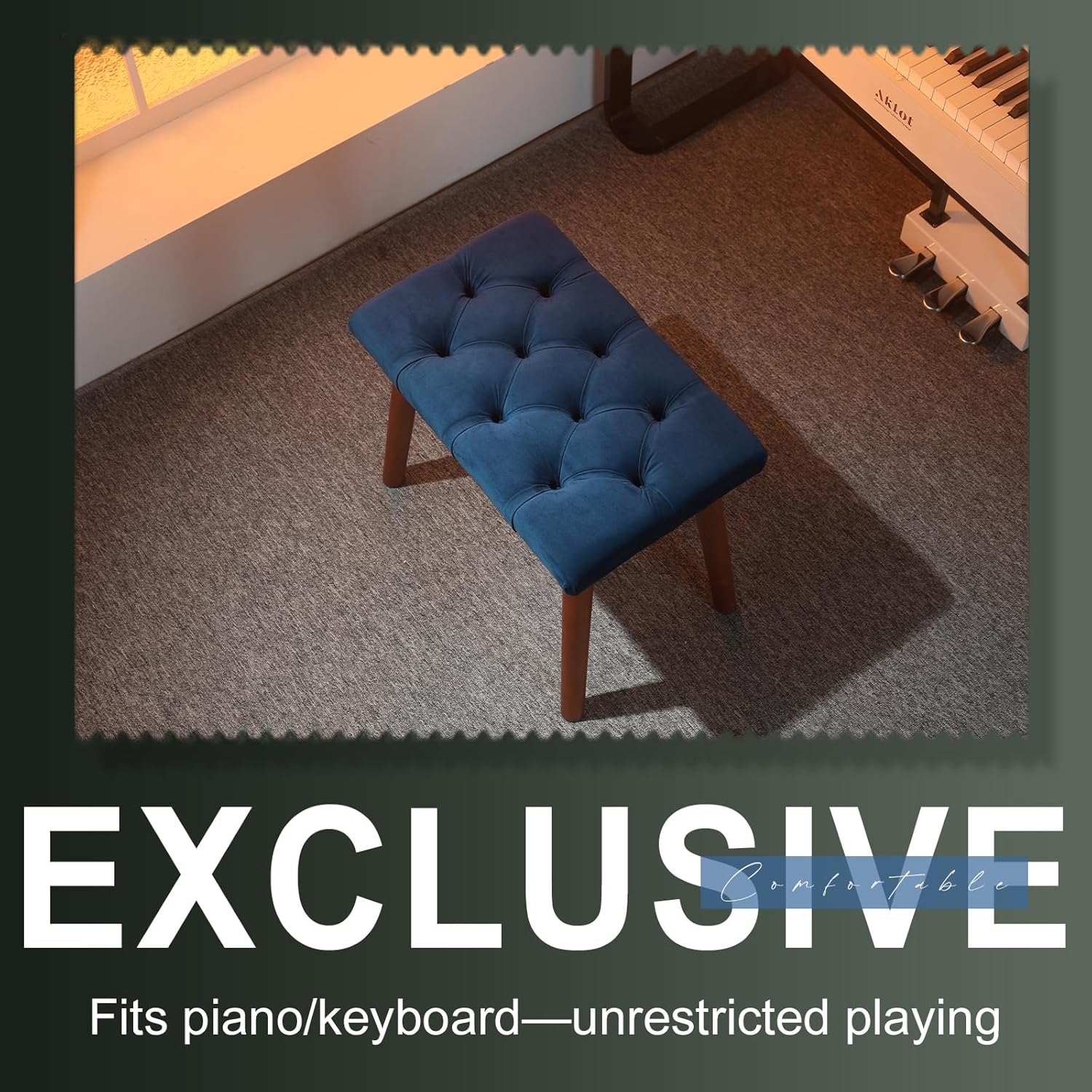 Piano Bench - Blue