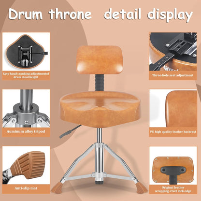 Yellow With Backrest Drum Throne